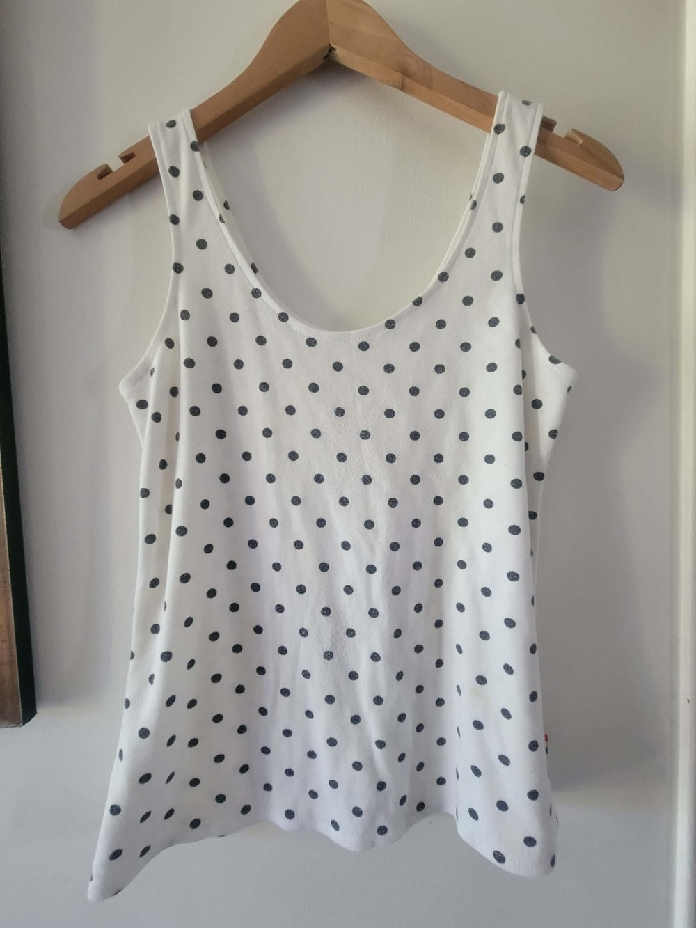 Source Unknown White Polka Dot Tank Top